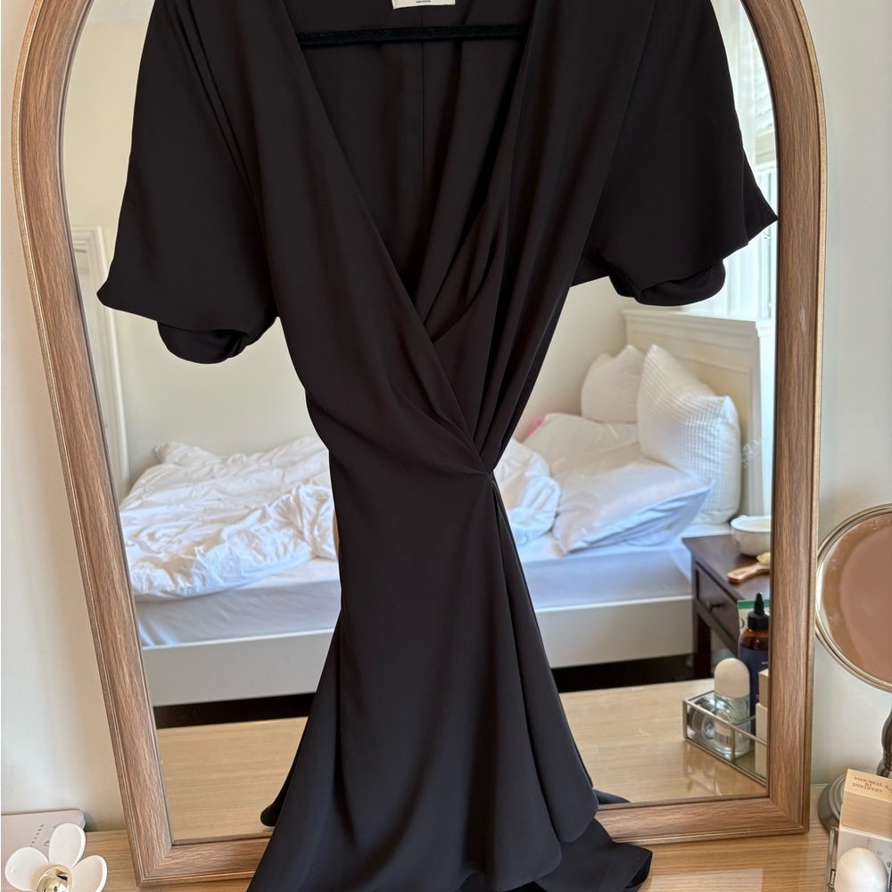 Aritzia Babaton Black Wrap Dress